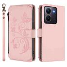 For vivo Y78 / Y36 4G Global Butterfly Love Flower Multi-card Zipper Wallet Leather Phone Case(Pink) - 2