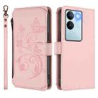 For vivo S17 / S17 Pro 5G / S17t 5G Butterfly Love Flower Multi-card Zipper Wallet Leather Phone Case(Pink) - 2