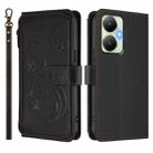For vivo Y27 4G 2023 Global / Y35M+ Butterfly Love Flower Multi-card Zipper Wallet Leather Phone Case(Black) - 2