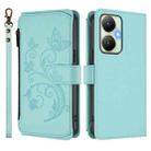 For vivo Y27 4G 2023 Global / Y35M+ Butterfly Love Flower Multi-card Zipper Wallet Leather Phone Case(Mint Green) - 2
