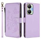 For vivo Y27 4G 2023 Global / Y35M+ Butterfly Love Flower Multi-card Zipper Wallet Leather Phone Case(Light Purple) - 2