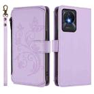 For vivo Y02A 4G / Y11 2023 / Y02t Butterfly Love Flower Multi-card Zipper Wallet Leather Phone Case(Light Purple) - 2