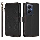 For vivo Y78+ 5G Global / V29 Lite Butterfly Love Flower Multi-card Zipper Wallet Leather Phone Case(Black) - 2
