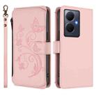 For vivo Y78+ 5G Global / V29 Lite Butterfly Love Flower Multi-card Zipper Wallet Leather Phone Case(Pink) - 2