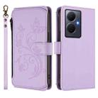 For vivo Y78+ 5G Global / V29 Lite Butterfly Love Flower Multi-card Zipper Wallet Leather Phone Case(Light Purple) - 2