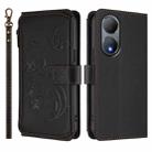 For vivo Y100 India / Y100A Global Butterfly Love Flower Multi-card Zipper Wallet Leather Phone Case(Black) - 2