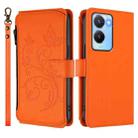 For vivo Y56 5G Global / Y16 4G Global Butterfly Love Flower Multi-card Zipper Wallet Leather Phone Case(Orange) - 2