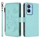 For vivo Y56 5G Global / Y16 4G Global Butterfly Love Flower Multi-card Zipper Wallet Leather Phone Case(Mint Green) - 2