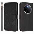 For vivo Y300 Pro+ 5G / iQOO Z10 5G Butterfly Love Flower Multi-card Zipper Wallet Leather Phone Case(Black) - 2