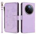 For vivo Y300 Pro+ 5G / iQOO Z10 5G Butterfly Love Flower Multi-card Zipper Wallet Leather Phone Case(Light Purple) - 2