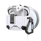 For AirPods 4 Two Color MagSafe Magnetic Holder Carbon Fiber Pattern Earphone Case(Black White) - 1