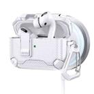 For AirPods Pro 2 Two Color MagSafe Magnetic Holder Carbon Fiber Pattern Earphone Case(White) - 1