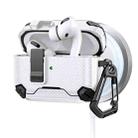For AirPods Pro Two Color MagSafe Magnetic Holder Carbon Fiber Pattern Earphone Case(Black White) - 1