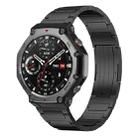 For Amazfit T-Rex 3 xDfind I-Shaped Buckle Stainless Steel Watch Band(Black) - 1
