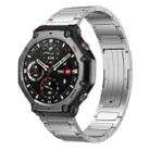 For Amazfit T-Rex 3 xDfind I-Shaped Buckle Stainless Steel Watch Band(Silver) - 1