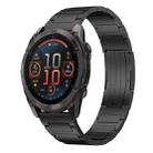 For Garmin Fenix 8/7X/6X/5X 26mm xDfind I-Shaped Buckle Stainless Steel Watch Band(Black) - 1