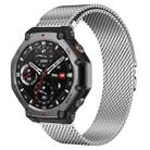 For Amazfit T-Rex 3 xDfind Milanese Parachute Buckle Stainless Steel Watch Band(Silver) - 1