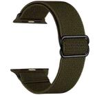 For Apple Watch 42 / 44 / 45 / 46 / 49mm xDfind Adjustable Slide Buckle Elastic Nylon Watch Band(Dark Olive Green) - 2