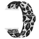 For Apple Watch 42 / 44 / 45 / 46 / 49mm xDfind Adjustable Slide Buckle Elastic Nylon Watch Band(Grey White Leopard) - 2