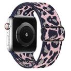 For Apple Watch 42 / 44 / 45 / 46 / 49mm xDfind Adjustable Slide Buckle Elastic Nylon Watch Band(Blue Leopard) - 1