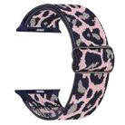 For Apple Watch 42 / 44 / 45 / 46 / 49mm xDfind Adjustable Slide Buckle Elastic Nylon Watch Band(Blue Leopard) - 2