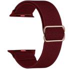 For Apple Watch 38 / 40 / 41 / S10 42mm xDfind Adjustable Slide Buckle Elastic Nylon Watch Band(Wine Red) - 2
