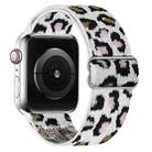 For Apple Watch 38 / 40 / 41 / S10 42mm xDfind Adjustable Slide Buckle Elastic Nylon Watch Band(Purple White Leopard) - 1