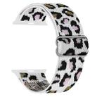 For Apple Watch 38 / 40 / 41 / S10 42mm xDfind Adjustable Slide Buckle Elastic Nylon Watch Band(Purple White Leopard) - 2