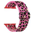 For Apple Watch 38 / 40 / 41 / S10 42mm xDfind Adjustable Slide Buckle Elastic Nylon Watch Band(Rose Red Leopard) - 2