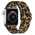 For Apple Watch 38 / 40 / 41 / S10 42mm xDfind Adjustable Slide Buckle Elastic Nylon Watch Band(Black Leopard) - 1
