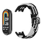 For Xiaomi Smart Band 10 / 9 / 8 xDfind Adjustable Elastic Nylon Braided Watch Band(Black White) - 2