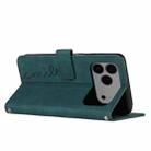 For iPhone 17 Pro Max Skin Feel Heart Embossed Leather Phone Case with Long Lanyard(Green) - 3