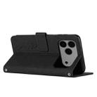 For iPhone 17 Pro Max Skin Feel Heart Embossed Leather Phone Case with Long Lanyard(Black) - 3