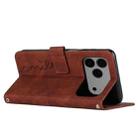 For iPhone 17 Pro Max Skin Feel Heart Embossed Leather Phone Case with Long Lanyard(Brown) - 3