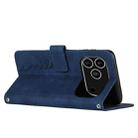 For iPhone 17 Pro Skin Feel Heart Embossed Leather Phone Case with Long Lanyard(Blue) - 3