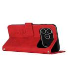 For iPhone 17 Pro Skin Feel Heart Embossed Leather Phone Case with Long Lanyard(Red) - 3