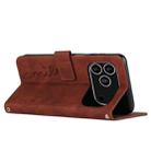 For iPhone 17 Pro Skin Feel Heart Embossed Leather Phone Case with Long Lanyard(Brown) - 3
