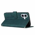 For iPhone 17 Skin Feel Heart Embossed Leather Phone Case with Long Lanyard(Green) - 3
