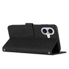 For iPhone 17 Skin Feel Heart Embossed Leather Phone Case with Long Lanyard(Black) - 3