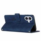 For iPhone 17 Skin Feel Heart Embossed Leather Phone Case with Long Lanyard(Blue) - 3