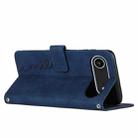 For iPhone 17 Air Skin Feel Heart Embossed Leather Phone Case with Long Lanyard(Blue) - 3