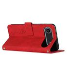 For iPhone 17 Air Skin Feel Heart Embossed Leather Phone Case with Long Lanyard(Red) - 3