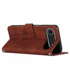 For iPhone Air Skin Feel Heart Embossed Leather Phone Case with Long Lanyard(Brown) - 3