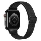 For Apple Watch 42 / 44 / 45 / 46 / 49mm xDfind Ladder Buckle Small Waist Elastic Nylon Watch Band(Black) - 1