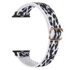 For Apple Watch 42 / 44 / 45 / 46 / 49mm xDfind Ladder Buckle Small Waist Elastic Nylon Watch Band(White Leopard) - 2