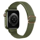For Apple Watch 38 / 40 / 41 / S10 42mm xDfind Ladder Buckle Small Waist Elastic Nylon Watch Band(Olive Green) - 1