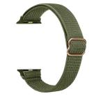 For Apple Watch 38 / 40 / 41 / S10 42mm xDfind Ladder Buckle Small Waist Elastic Nylon Watch Band(Olive Green) - 2