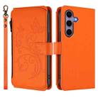 For Samsung Galaxy S24 / S25 5G Butterfly Love Flower Multi-card Zipper Wallet Leather Phone Case(Orange) - 2