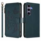 For Samsung Galaxy S24 / S25 5G Butterfly Love Flower Multi-card Zipper Wallet Leather Phone Case(Dark Green) - 2