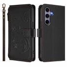 For Samsung Galaxy S24 / S25 5G Butterfly Love Flower Multi-card Zipper Wallet Leather Phone Case(Black) - 2